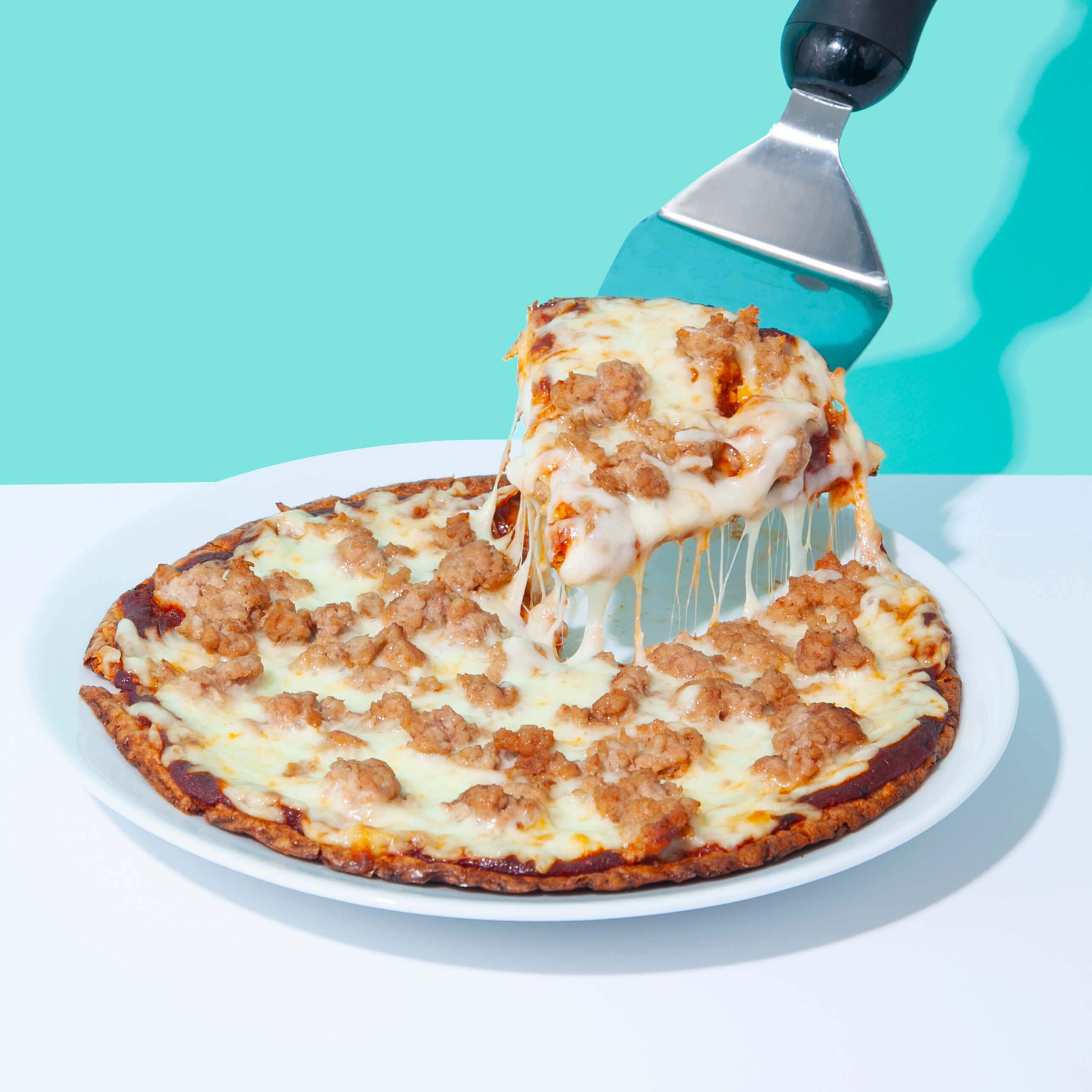 LowCarb Sausage Pizza Recipe Cauliflower Pizza Crust Recipe Outer