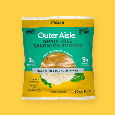 Outer Aisle Cauliflower Sandwich Thins - 4 1/4 - 72/Case