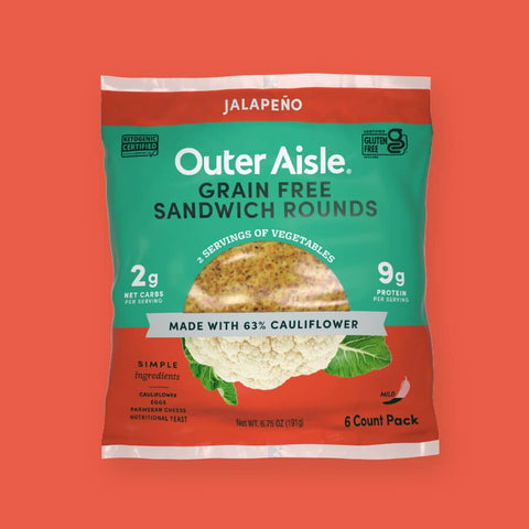 Outer Aisle Cauliflower Sandwich Thins - 4 1/4 - 72/Case